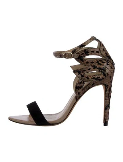 Pre-owned Alexandre Birman Snakeskin Sandals In Neutral