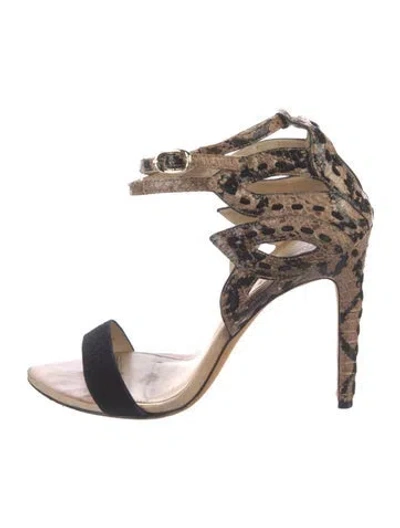 Pre-owned Alexandre Birman Snakeskin Sandals In Neutral