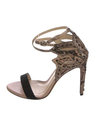Pre-owned Alexandre Birman Snakeskin Sandals In Neutral