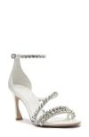 Alexandre Birman Something Blue Crystal Ankle Strap Bridal Sandal In White