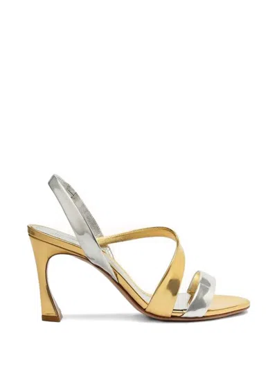 Alexandre Birman Strap Sandals In Gold