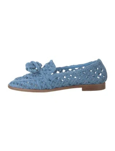 Pre-owned Alexandre Birman Straw Loafers In Blue