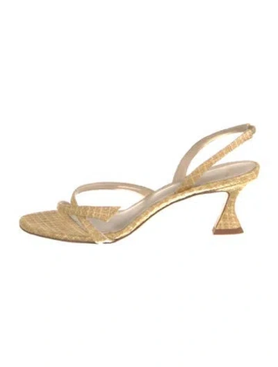 Pre-owned Alexandre Birman Straw Slingback Sandals In Yellow