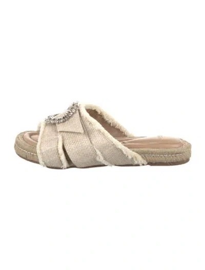 Pre-owned Alexandre Birman Straw Tweed Pattern Espadrilles In Neutral