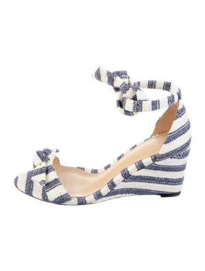 Pre-owned Alexandre Birman Striped Bow Accents Sandals In Blue