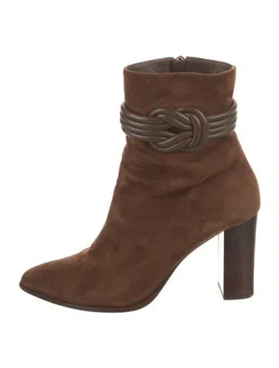Pre-owned Alexandre Birman Suede Animal Print Boots In Black