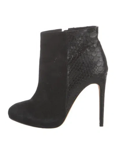 Pre-owned Alexandre Birman Suede Animal Print Boots In Black