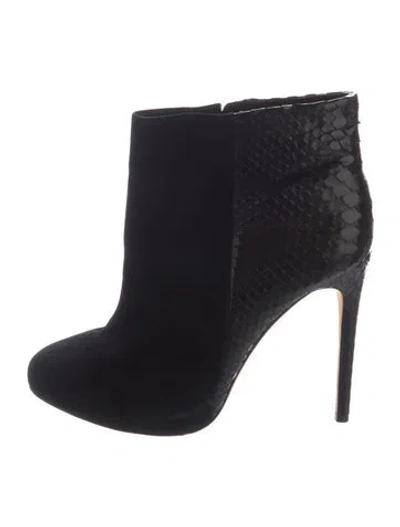 Pre-owned Alexandre Birman Suede Animal Print Boots In Black