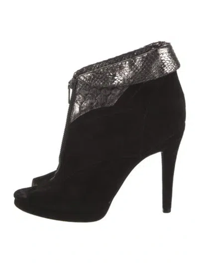 Pre-owned Alexandre Birman Suede Animal Print Boots In Black