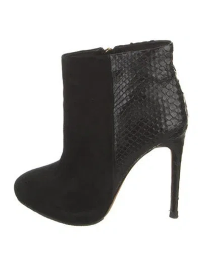 Pre-owned Alexandre Birman Suede Animal Print Boots In Black
