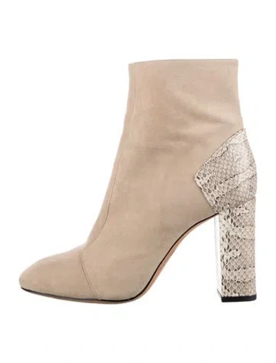 Pre-owned Alexandre Birman Suede Animal Print Boots In Neutrals