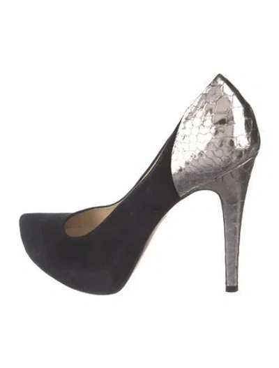 Pre-owned Alexandre Birman Suede Animal Print Pumps In Black