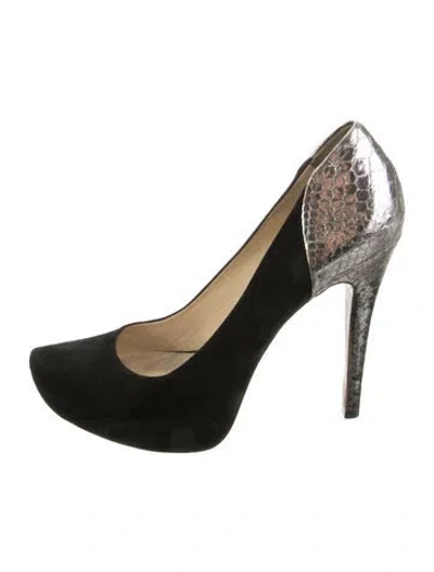 Pre-owned Alexandre Birman Suede Animal Print Pumps In Black