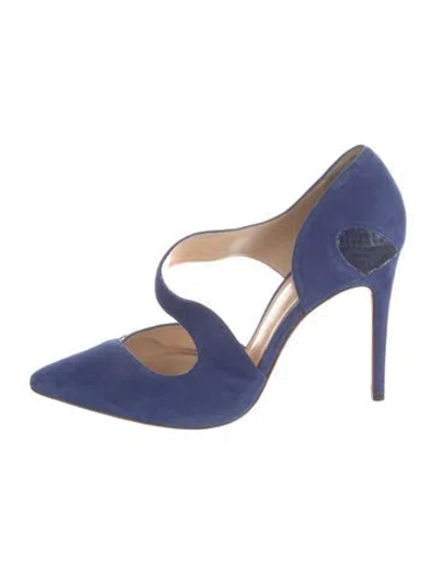 Pre-owned Alexandre Birman Suede Animal Print Pumps In Blue