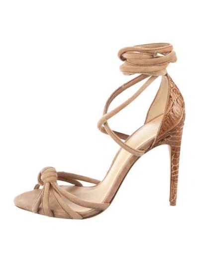 Pre-owned Alexandre Birman Suede Animal Print Pumps In Brown