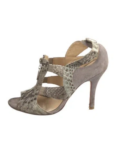 Pre-owned Alexandre Birman Suede Animal Print Pumps In Green