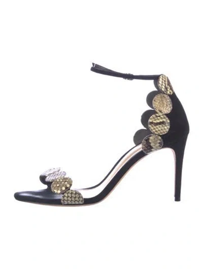 Pre-owned Alexandre Birman Suede Animal Print Sandals In Blue
