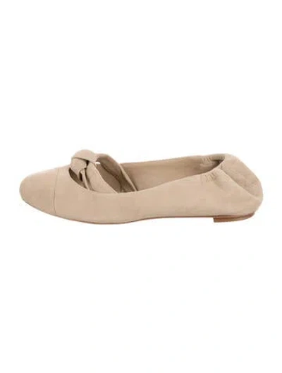 Pre-owned Alexandre Birman Suede Ballet Flats In Neutral