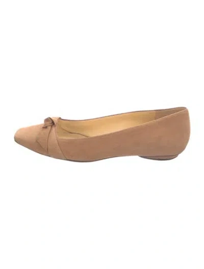 Pre-owned Alexandre Birman Suede Ballet Flats In Neutrals