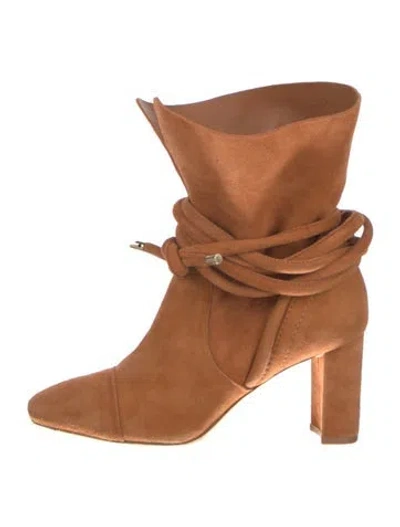 Pre-owned Alexandre Birman Suede Boots In Orange
