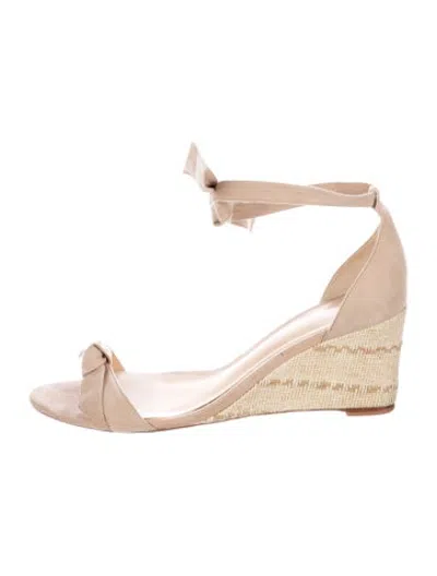 Pre-owned Alexandre Birman Suede Bow Accents Espadrilles In Neutrals