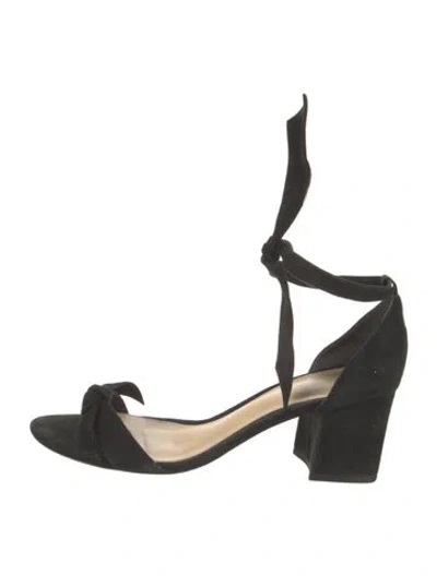 Pre-owned Alexandre Birman Suede Bow Accents Gladiator Sandals In Black