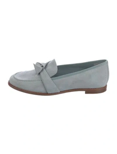 Pre-owned Alexandre Birman Suede Bow Accents Loafers In Blue