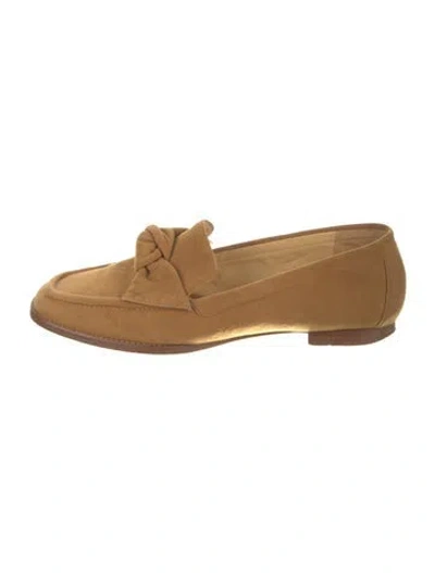 Pre-owned Alexandre Birman Suede Bow Accents Loafers In Brown
