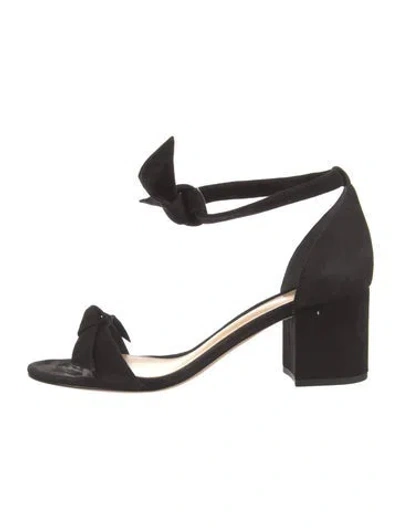 Pre-owned Alexandre Birman Suede Bow Accents Sandals In Black