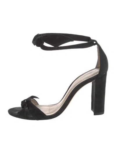 Pre-owned Alexandre Birman Suede Bow Accents Sandals In Black