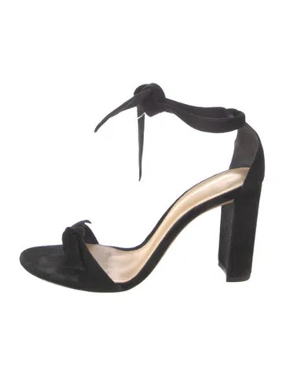 Pre-owned Alexandre Birman Suede Bow Accents Sandals In Black