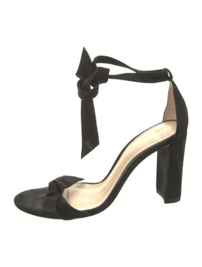 Pre-owned Alexandre Birman Suede Bow Accents Sandals In Black