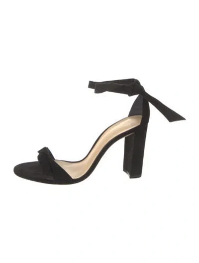 Pre-owned Alexandre Birman Suede Bow Accents Sandals In Black