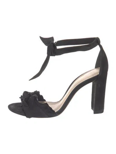 Pre-owned Alexandre Birman Suede Bow Accents Sandals In Black