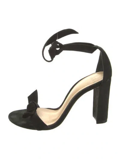 Pre-owned Alexandre Birman Suede Bow Accents Sandals In Black