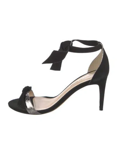 Pre-owned Alexandre Birman Suede Bow Accents Sandals In Black