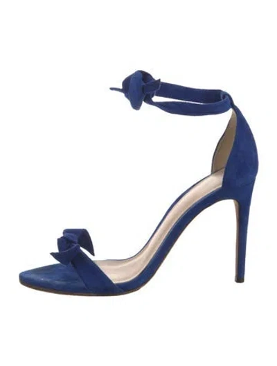 Pre-owned Alexandre Birman Suede Bow Accents Sandals In Blue