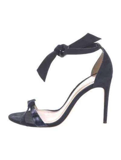 Pre-owned Alexandre Birman Suede Bow Accents Sandals In Blue