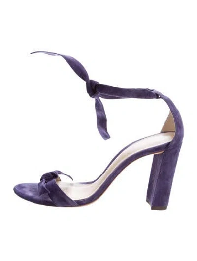 Pre-owned Alexandre Birman Suede Bow Accents Sandals In Blue