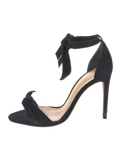 Pre-owned Alexandre Birman Suede Bow Accents Sandals In Blue