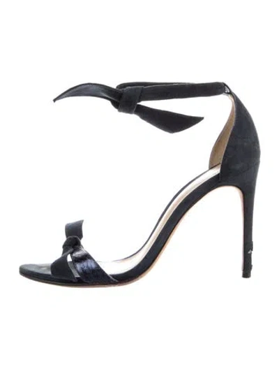 Pre-owned Alexandre Birman Suede Bow Accents Sandals In Blue