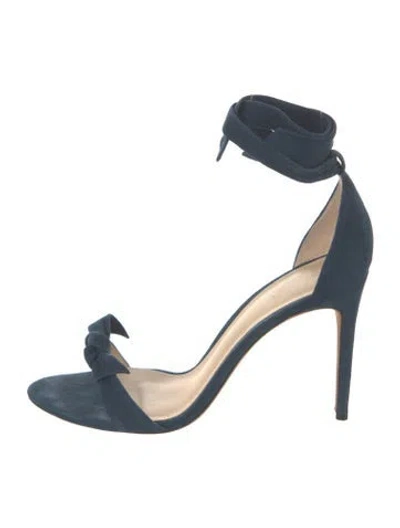 Pre-owned Alexandre Birman Suede Bow Accents Sandals In Blue