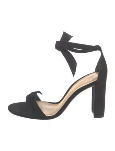 Pre-owned Alexandre Birman Suede Bow Accents Sandals In Blue