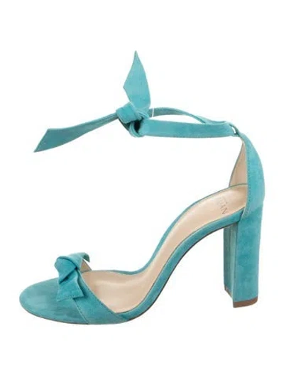 Pre-owned Alexandre Birman Suede Bow Accents Sandals In Blue
