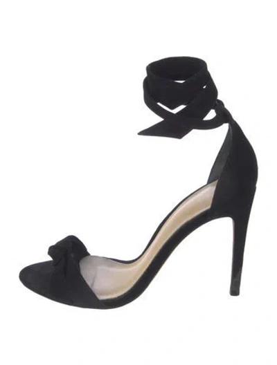 Pre-owned Alexandre Birman Suede Bow Accents Sandals In Blue