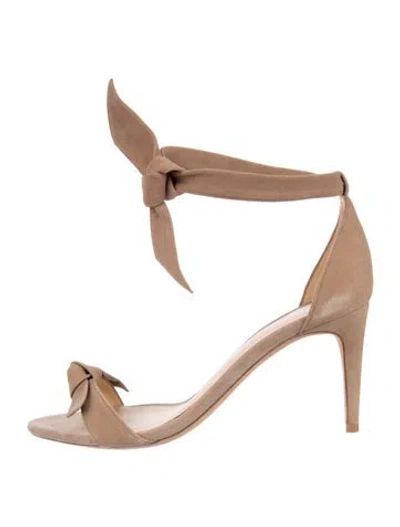 Pre-owned Alexandre Birman Suede Bow Accents Sandals In Brown