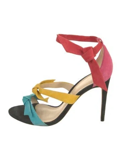 Pre-owned Alexandre Birman Suede Bow Accents Sandals In Multi