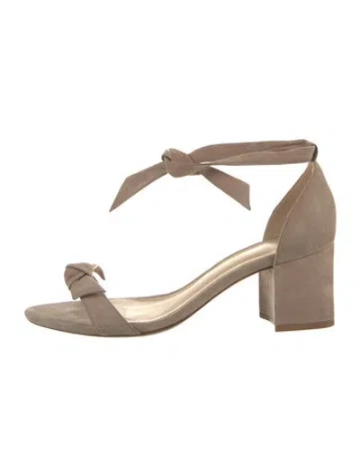 Pre-owned Alexandre Birman Suede Bow Accents Sandals In Neutral
