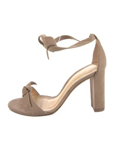 Pre-owned Alexandre Birman Suede Bow Accents Sandals In Neutral