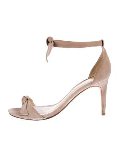 Pre-owned Alexandre Birman Suede Bow Accents Sandals In Neutral